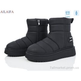 Черевики жіночі стильні Зима 2023 black (8 пар р.36-41) "Ailaifa" недорого оптом від прямого постачальника
