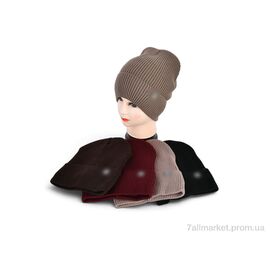 Жіноча шапка Зима SW045-3 на флісі mix (5 шт. р.сітка56-60) "Angelica" недорого оптом від прямого постачальника