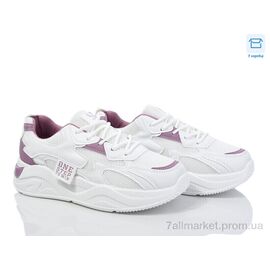 Фотография Кроссовки женские модные Весна/осень M2 white-purple (8 пар р.37-41) "Синдикат взуття" недорого оптом от прямого поставщика