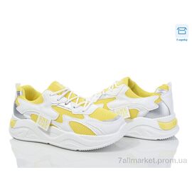 Фотография Кроссовки женские модные Весна/осень M2 yellow-white (8 пар р.37-41) "Синдикат взуття" недорого оптом от прямого поставщика