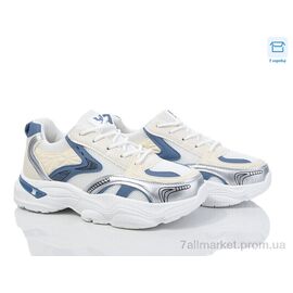 Фотография Кроссовки женские модные Весна/осень M4 white-blue (8 пар р.37-41) "Синдикат взуття" недорого оптом от прямого поставщика