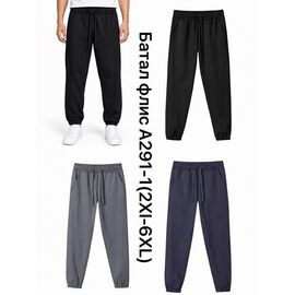 Фотография Штаны спортивные мужские утеплённые A291-1 grey р.2XL-6XL "Ale-Ate" недорого оптом от прямого поставщика