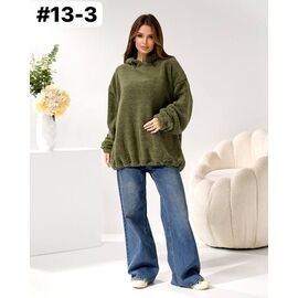 Батник жіночий теплий 13-3 khaki р.ower size "ZLATA" недорого оптом від прямого постачальника