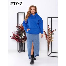 Худі жіноче 17-7 blue р.ower size "ZLATA" недорого оптом від прямого постачальника