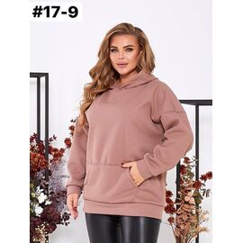 Худі жіноче 17-9 brown р.ower size "ZLATA" недорого оптом від прямого постачальника