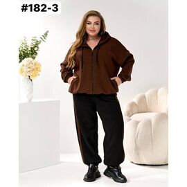 Костюм жіночий теплий 182-3 brown р.46-64 "ZLATA" недорого оптом від прямого постачальника