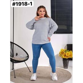 Светр жіночий 1918-1 white-blue р.58-62 "ZLATA" недорого оптом від прямого постачальника