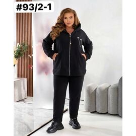 Костюм спортивний жіночий 93-2-1 black р.50-60 "ZLATA" недорого оптом від прямого постачальника