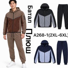 Фотография Костюм спортивный мужской A268-1 black р.2XL-6XL "Ale-Ate" недорого оптом от прямого поставщика