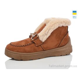 Черевики жіночі стильні Зима 1525 рудий (6 пар р.37-41) "Lot Shoes" недорого оптом від прямого постачальника