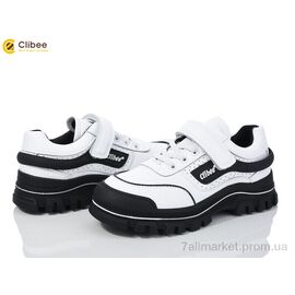 Кросівки дитячі модні Весна/осінь LC100 white-black (6 пар р.32-37) "Clibee" недорого оптом від прямого постачальника