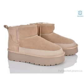 Уггі жіночі утеплені Зима 4625-A3303 beige (6 пар р.36-40) "Мир" недорого оптом від прямого постачальника