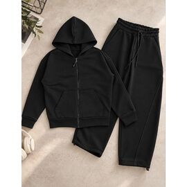 Фотография Костюм детский спортивный тёплый на девочку 2621 black р.134-158 "LIMA SPORT" недорого оптом от прямого поставщика