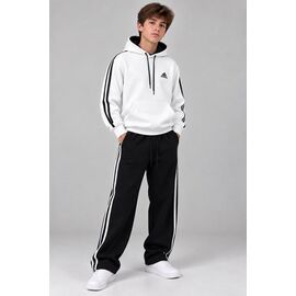 Фотография Костюм детский спортивный тёплый на мальчика 1035-3-1024-3M white-black р.9-13 "MirWear kids" недорого оптом от прямого поставщика