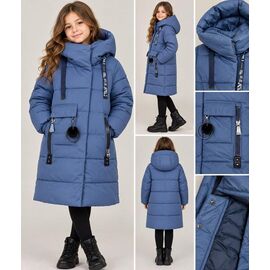 Фотография Курка детская зимняя на девочку 802 blue р.110-134 "MirWear kids" недорого оптом от прямого поставщика