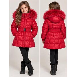Фотография Курка детская зимняя на девочку 2527 red р.140-164 "MirWear kids" недорого оптом от прямого поставщика