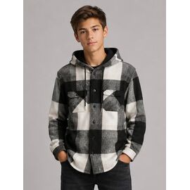 Фотография Рубашка детская тёплая на мальчика 2604 black р.8-16 "MirWear kids" недорого оптом от прямого поставщика