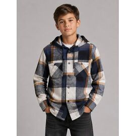 Фотография Рубашка детская тёплая на мальчика 2601 navy р.8-16 "MirWear kids" недорого оптом от прямого поставщика