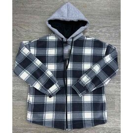 Фотография Курка детская зимняя унисекс 2026-2 grey-black р.9-13 "MirWear kids" недорого оптом от прямого поставщика
