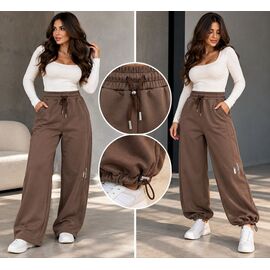 Штани спортивні жіночі теплі 2188 brown р.3XL-7XL "BONJOUR" недорого оптом від прямого постачальника