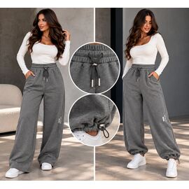 Штани спортивні жіночі теплі 2188 grey р.3XL-7XL "BONJOUR" недорого оптом від прямого постачальника