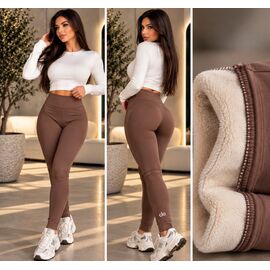 Лосини жіночі теплі 2709 brown р.M-XL "BONJOUR" недорого оптом від прямого постачальника