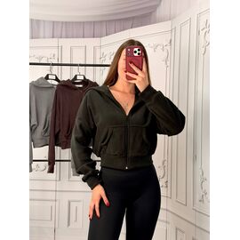 Кофта спортивна жіноча тепла 4301 black р.42-52 "BONJOUR" недорого оптом від прямого постачальника