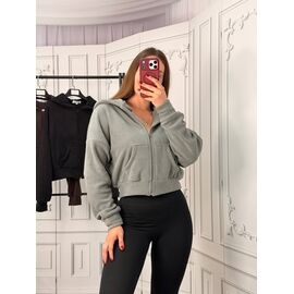 Кофта спортивна жіноча тепла 4301 grey р.42-52 "BONJOUR" недорого оптом від прямого постачальника