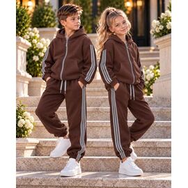 Фотография Костюм детский спортивный тёплый унисекс 1083 brown-grey р.122-152 "Marimaks" недорого оптом от прямого поставщика