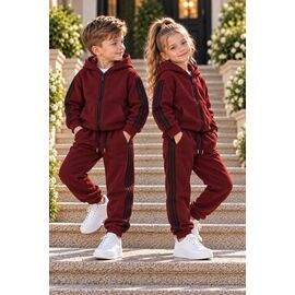 Фотография Костюм детский спортивный тёплый унисекс 1084 wine-black р.92-116 "Marimaks" недорого оптом от прямого поставщика