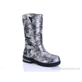Фотография Сапоги детские красивые зима W121 silver (8 пар р.32-37) "Waldem" недорого оптом от прямого поставщика
