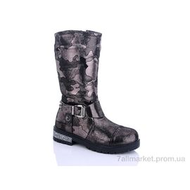 Фотография Сапоги детские красивые зима W121 gold (8 пар р.32-37) "Waldem" недорого оптом от прямого поставщика