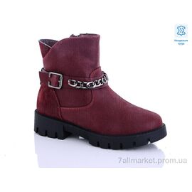 Фотография Ботинки детские удобные зима W135 bordo (8 пар р.33-38) "Waldem" недорого оптом от прямого поставщика