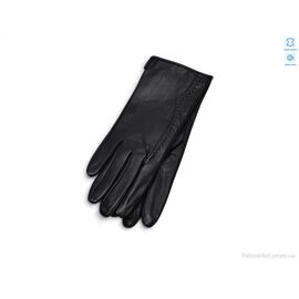 Рукавички жіночі Зима 02 шкіра кози вовна black (10 шт. р.сітка6,5-8,5) "TUZZI" недорого оптом від прямого постачальника