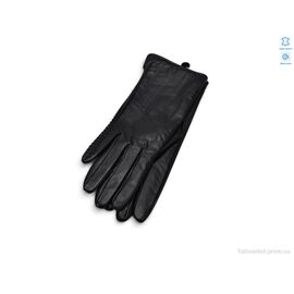 Рукавички жіночі Зима 077 шкіра кози вовна black (10 шт. р.сітка6,5-8,5) "TUZZI" недорого оптом від прямого постачальника