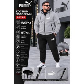 Фотография Спортивный мужской костюм на флисе Пума размеры  3XL-7XL (2цв) "REMAIN" купить недорого от прямого поставщика