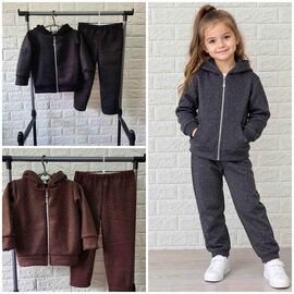 Фотография Костюм детский спортивный тёплый на девочку PR1683 grey р.104-122 "Proschenko" недорого оптом от прямого поставщика
