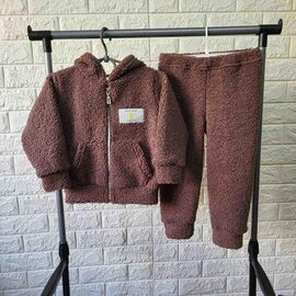Фотография Костюм детский спортивный тёплый на девочку PR1691 brown р.98-110 "Proschenko" недорого оптом от прямого поставщика
