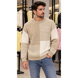 Светр чоловічий 254543 beige р.48-54 "LOOK" недорого оптом від прямого постачальника
