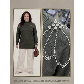 Светр жіночий JL1501 khaki р.52-54 "Julia" недорого оптом від прямого постачальника