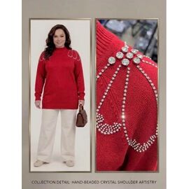 Светр жіночий JL1502 red р.52-54 "Julia" недорого оптом від прямого постачальника