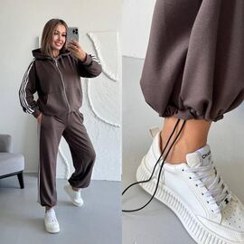 Фотография Костюм спортивный женский 5004 brown р.42-52 "LINDA" недорого оптом от прямого поставщика