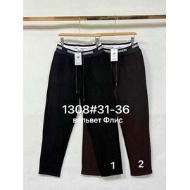 Фотография Штаны спортивные женские тёплые 1308-1 black р.31-36 "Yafeier" недорого оптом от прямого поставщика