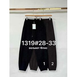 Фотография Штаны спортивные женские тёплые 1319-1 black р.28-33 "Yafeier" недорого оптом от прямого поставщика