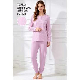 Піжама тепла жіноча 70591 pink р.52-60 "Anion" недорого оптом від прямого постачальника