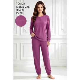 Піжама тепла жіноча 70642 violet р.52-60 "Anion" недорого оптом від прямого постачальника