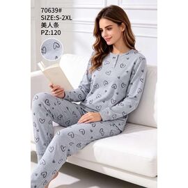 Піжама тепла жіноча 70639 l.grey р.52-60 "Anion" недорого оптом від прямого постачальника