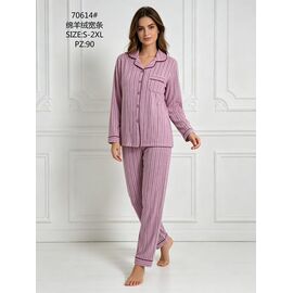 Піжама тепла жіноча 70614 pink р.50-58 "Anion" недорого оптом від прямого постачальника