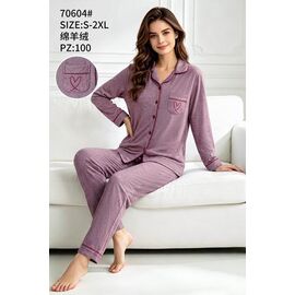 Піжама тепла жіноча 70604 violet р.50-58 "Anion" недорого оптом від прямого постачальника