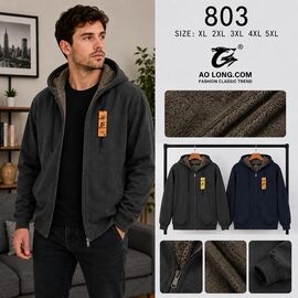 Кофта спортивна чоловіча 803 grey р.XL-5XL "Anion" недорого оптом від прямого постачальника